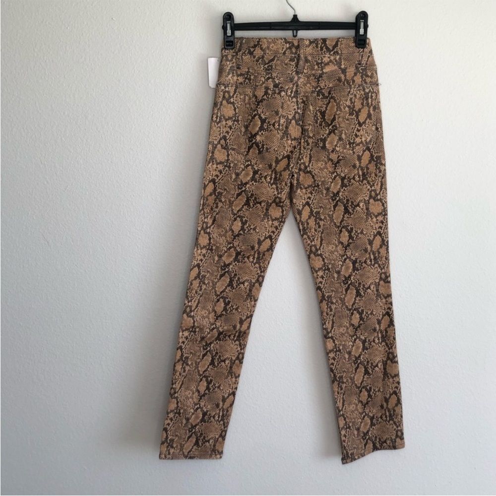 FRAME Le High Crop Coated Python High Rise Skinny Jeans Pants  Size 24 NEW - Picture 5 of 8